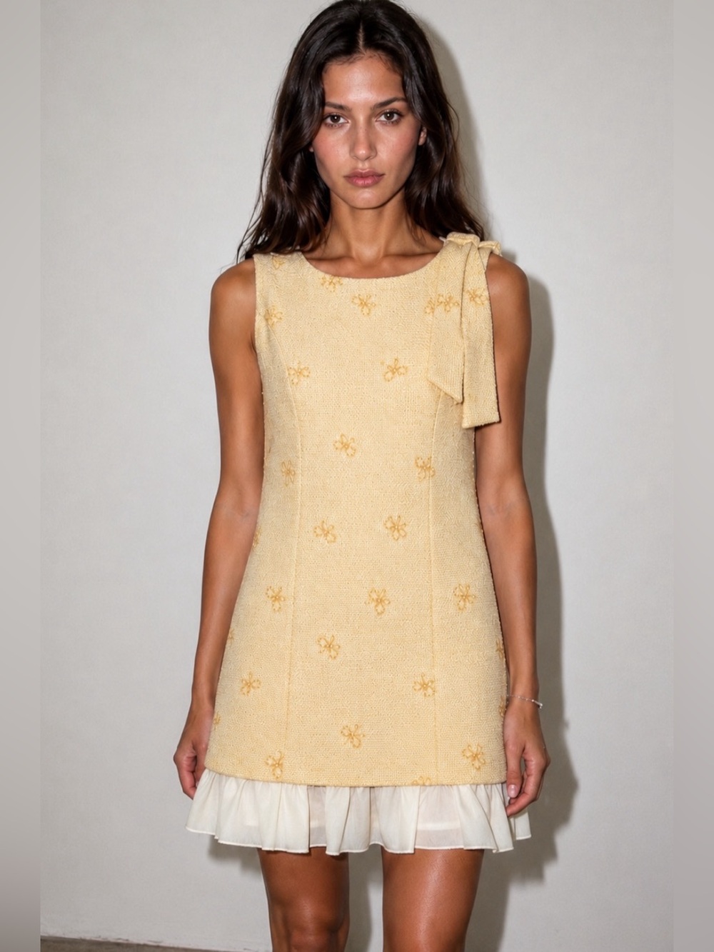 The Magnolia Bow Dress Buttercream / Brand new with tags by Wisteria / Medium